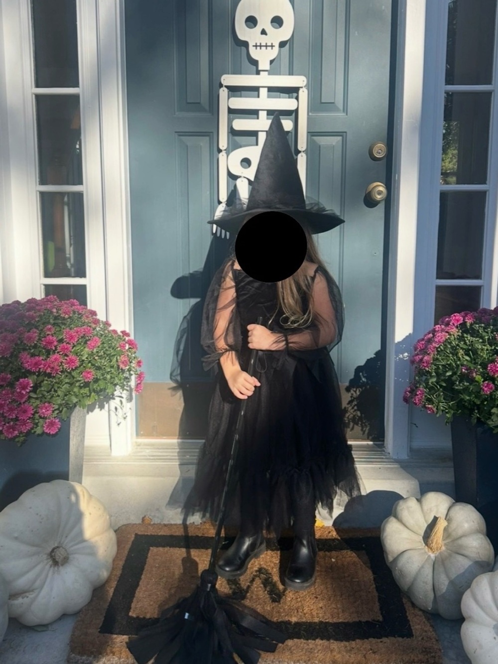 Zara Black Layered Witch Costume with Pointed Hat